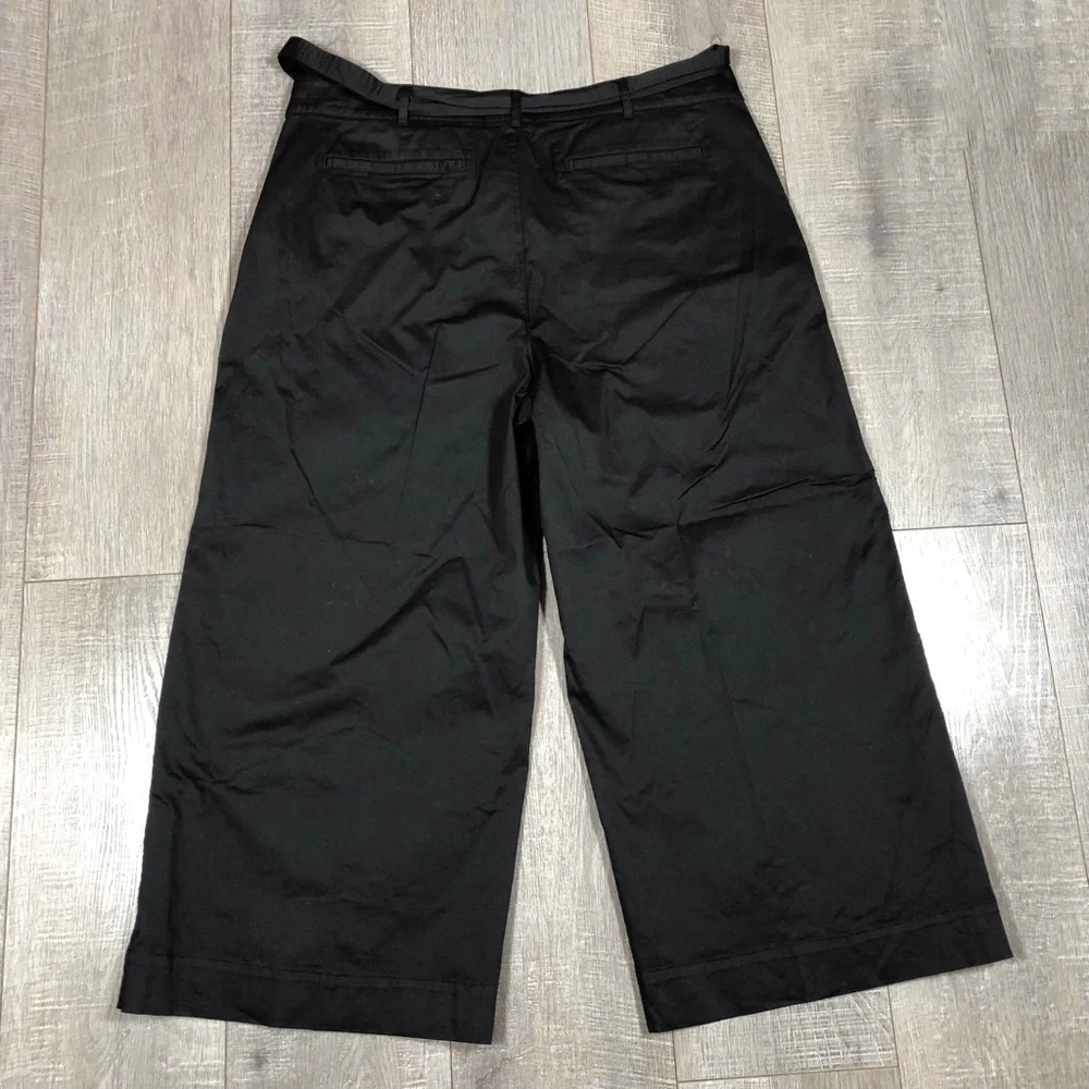 Lauren Ralph Women’s Micro-Sanded Twill Belted Wide-Leg Pants Size 16